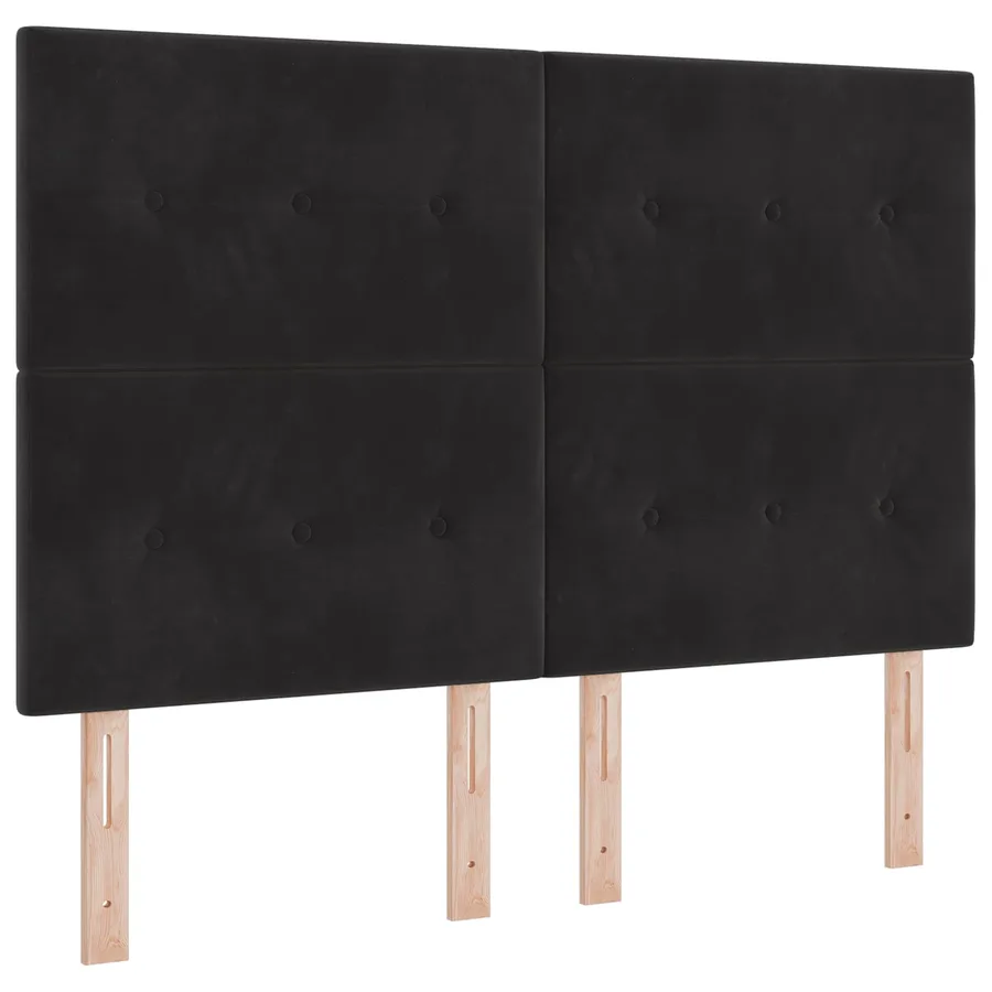 Tête de lit LED avec bandes LED Noir 144 cm Velours - 2
