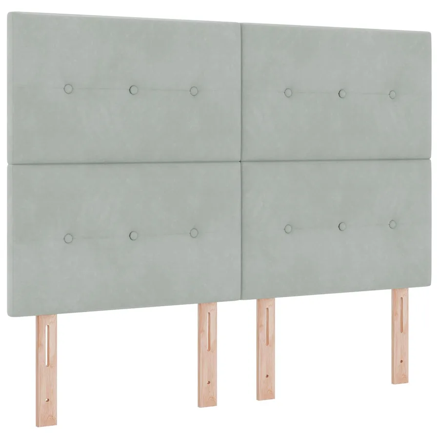 Tête de lit LED avec bandes LED Gris clair 144 cm Velours - 2