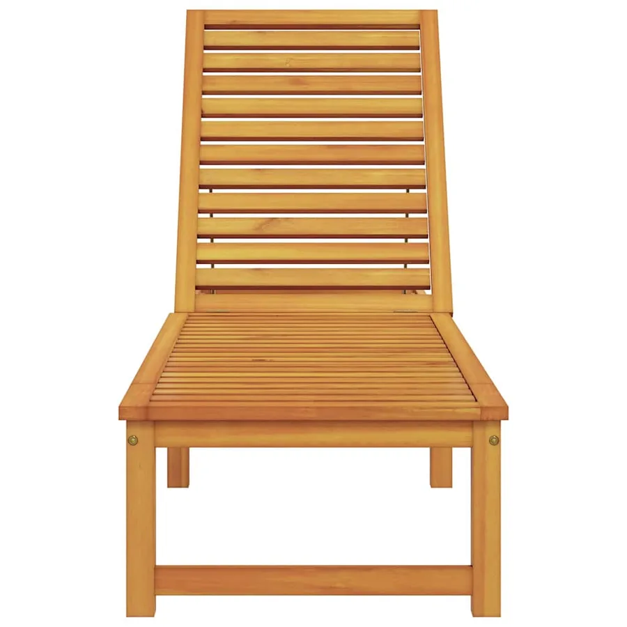 Transat Marron 202 x 53 x 89 cm Bois d'Acacia Massif - 4