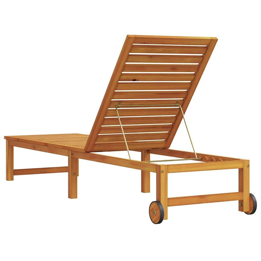Transat Marron 202 x 53 x 89 cm Bois d'Acacia Massif - 6