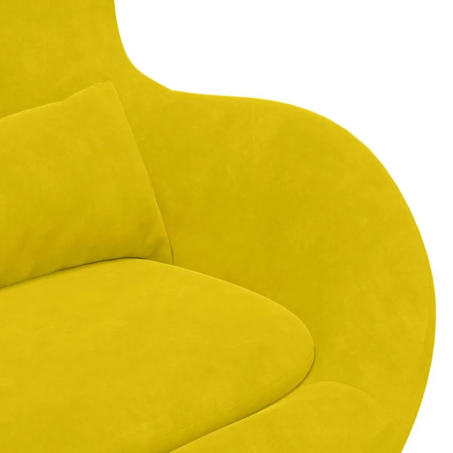 Fauteuil œuf Jaune 63 x 73 x 90 cm Velours - 6