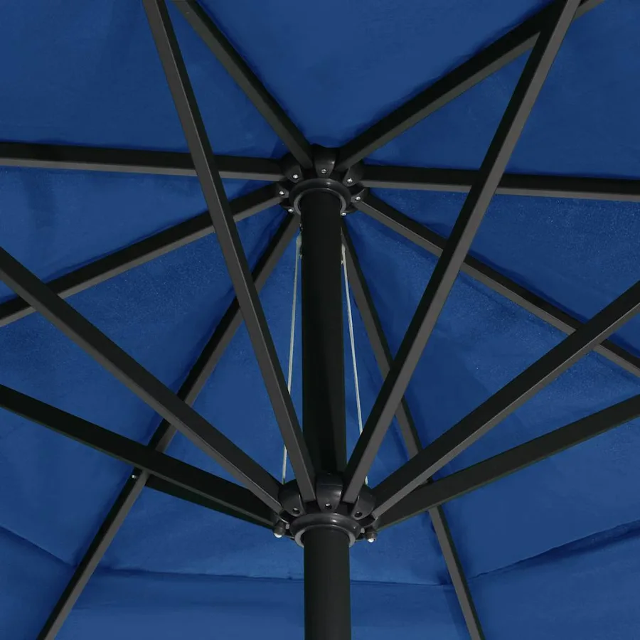 Parasol de jardin avec mât en aluminium 600 cm bleu azuré - 5