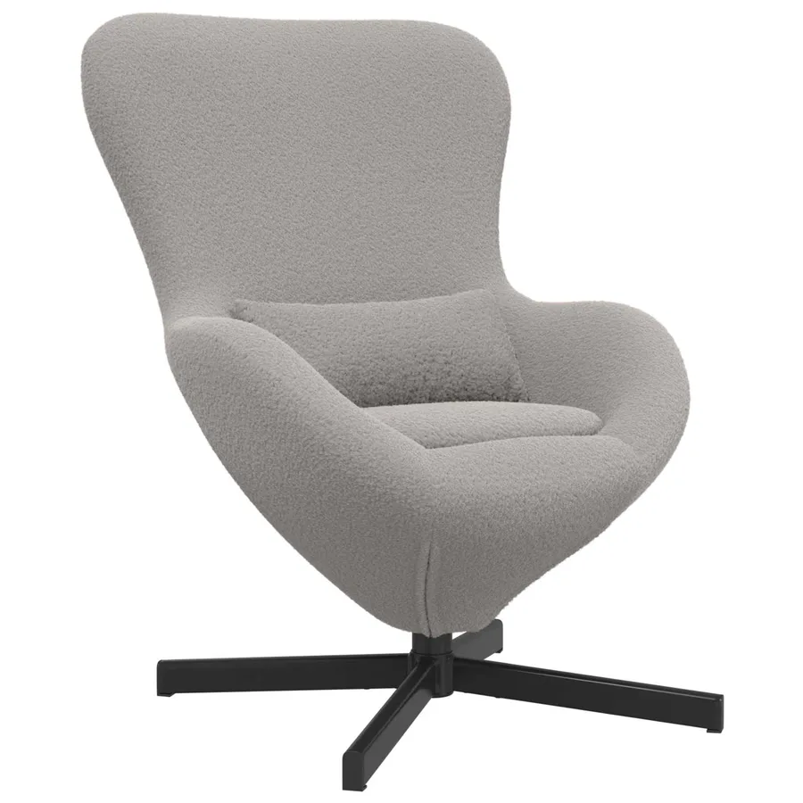 Fauteuil œuf Gris clair 63 x 73 x 90 cm tissu - 2