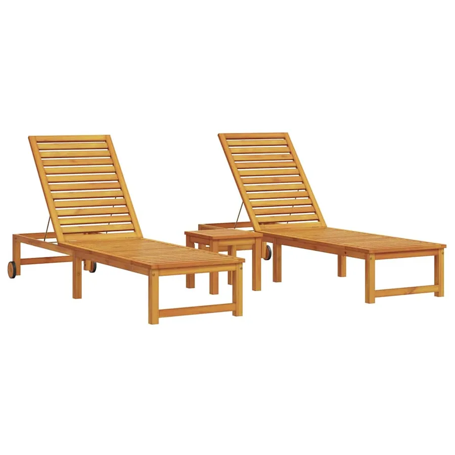 Transat 3 pcs Marron Bois d'Acacia Massif - 2