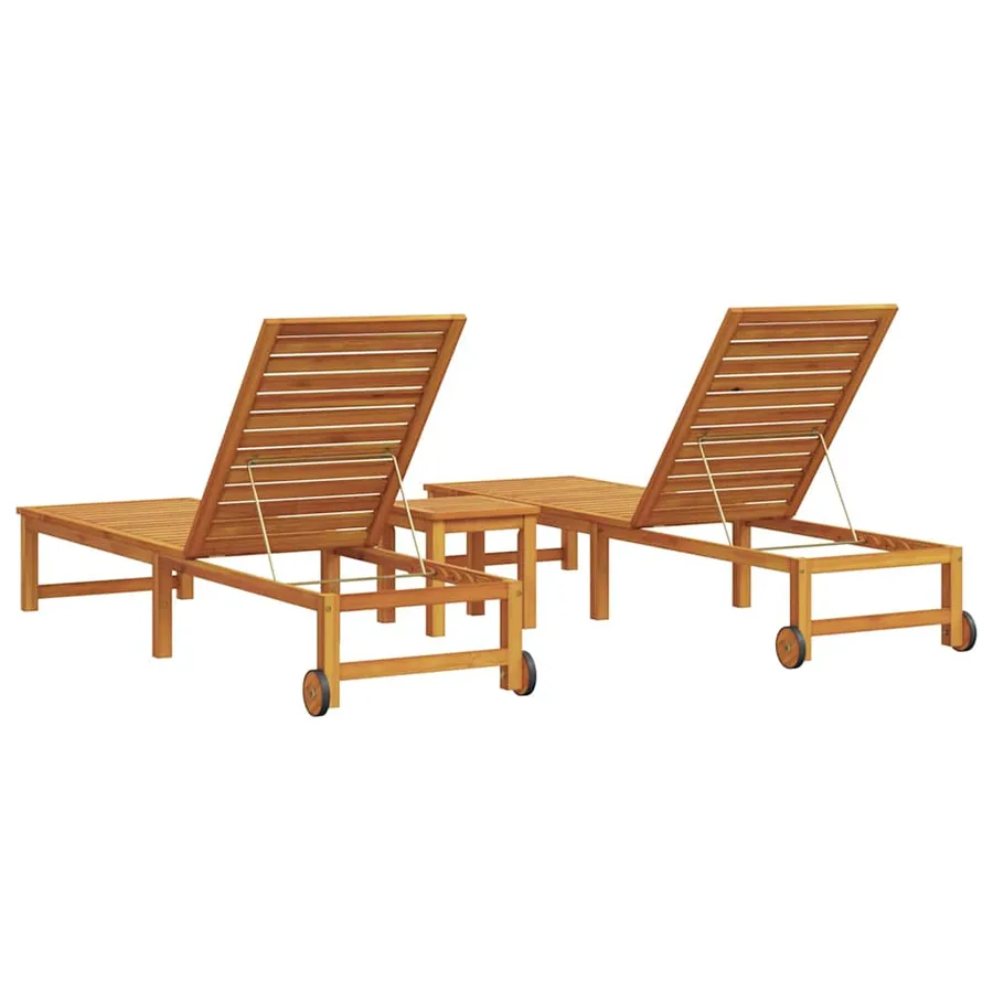 Transat 3 pcs Marron Bois d'Acacia Massif - 7
