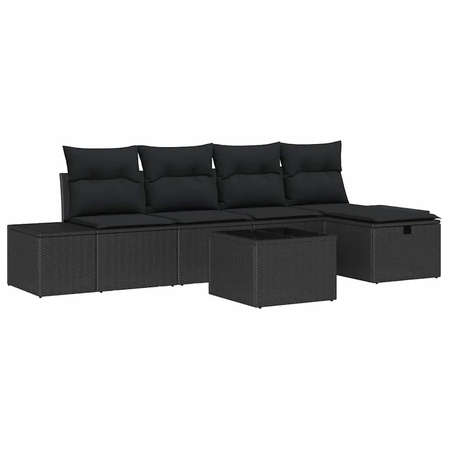 Ensemble de Canapés avec coussin 5 pcs polyrotin - 2