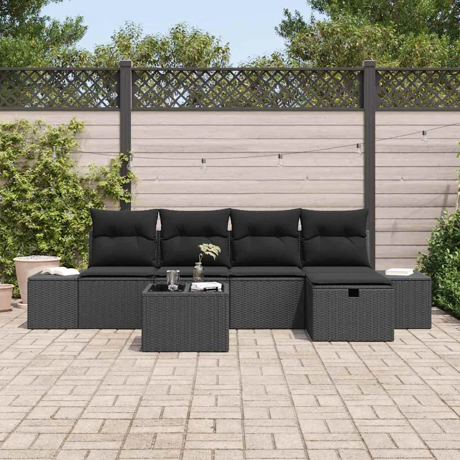 Ensemble de Canapés avec coussin 5 pcs polyrotin - 3