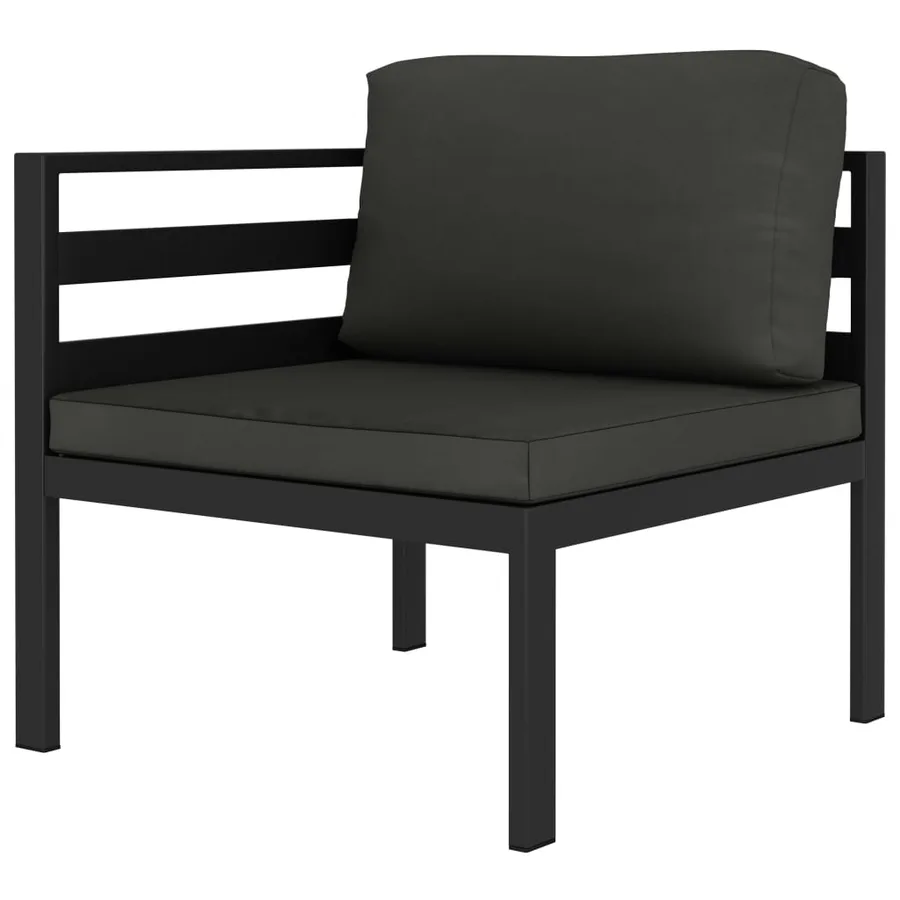 Salon de jardin 3 pcs avec coussins Aluminium Anthracite - 2