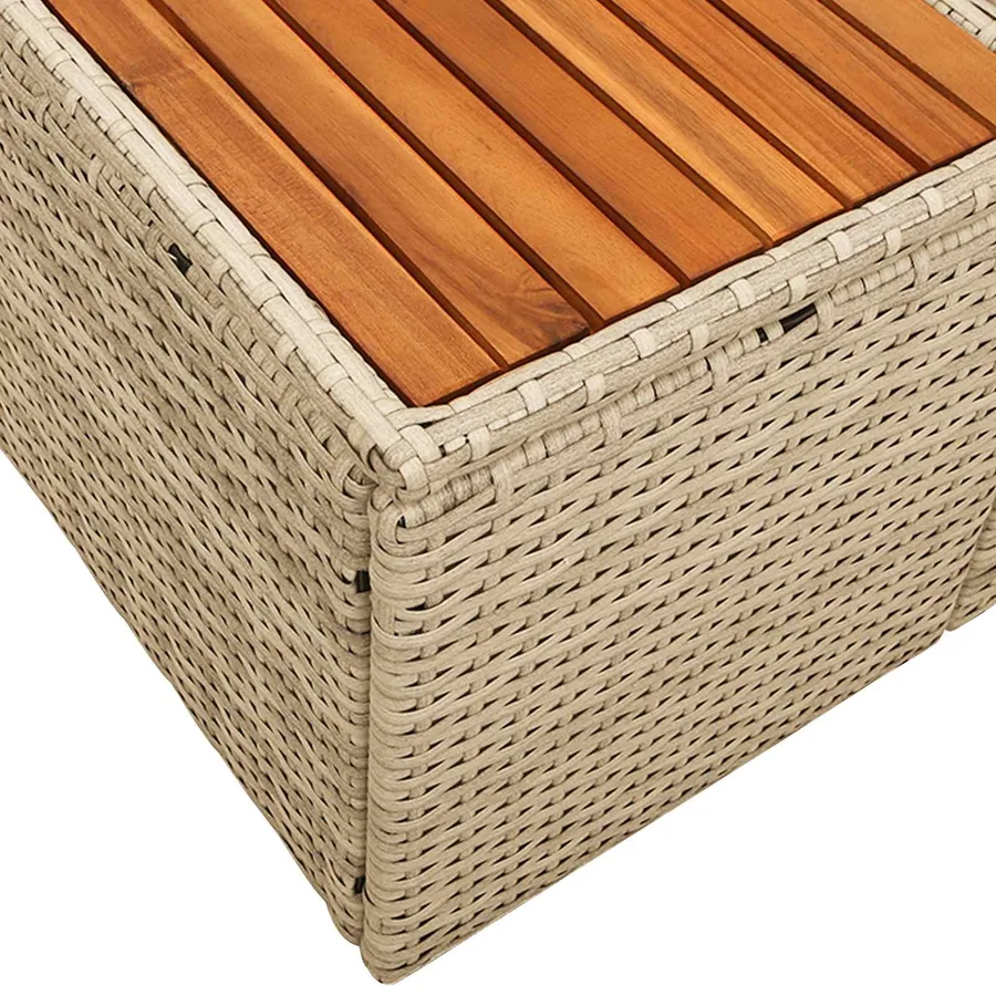 Canapé de jardin Beige 184 x 62 x 85cm polyrotin - 10
