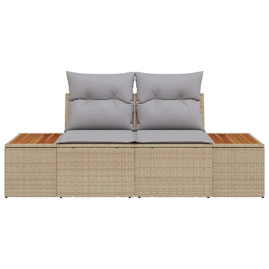 Canapé de jardin Beige 184 x 62 x 85cm polyrotin - 4