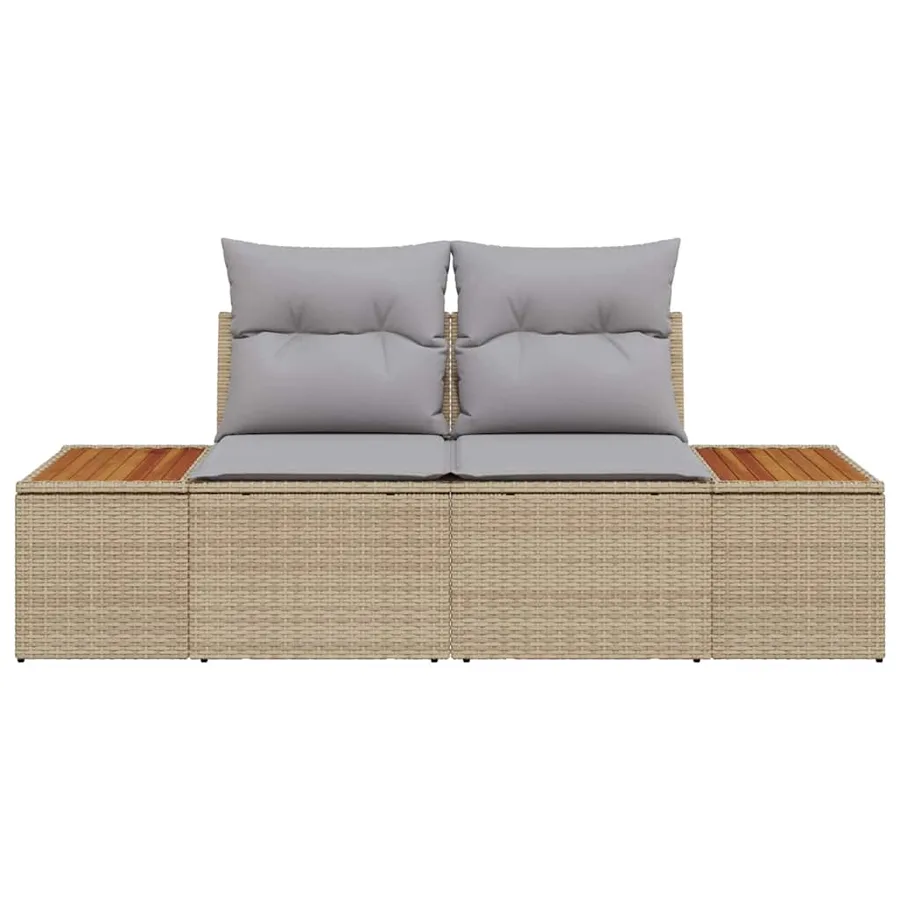 Canapé de jardin Beige 184 x 62 x 85cm polyrotin - 5