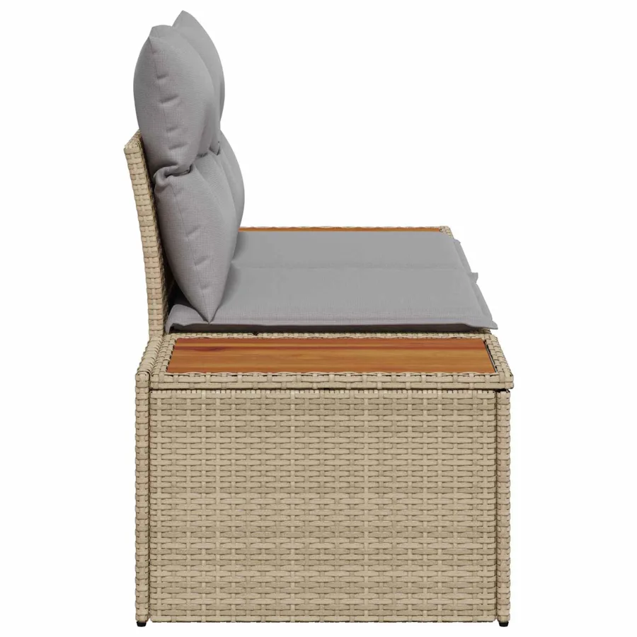 Canapé de jardin Beige 184 x 62 x 85cm polyrotin - 6