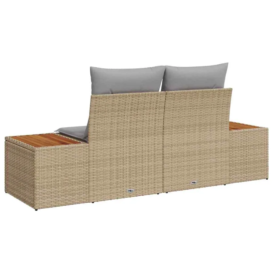 Canapé de jardin Beige 184 x 62 x 85cm polyrotin - 9