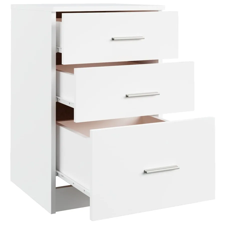 Table de chevet Blanc 40x40x63 cm Bois d’ingénierie - 8