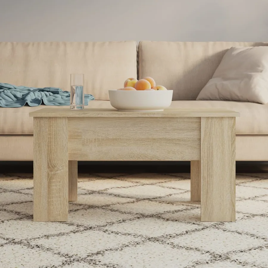 Table basse chêne sonoma 79x49x41 cm bois d'ingénierie