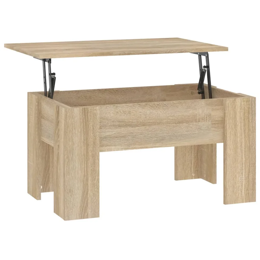 Table basse chêne sonoma 79x49x41 cm bois d'ingénierie - 5