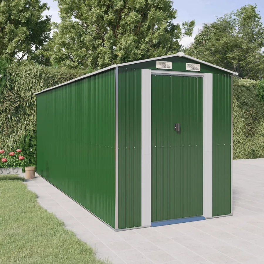 Abri de jardin Vert 192x523x223 cm Métal galvanisé