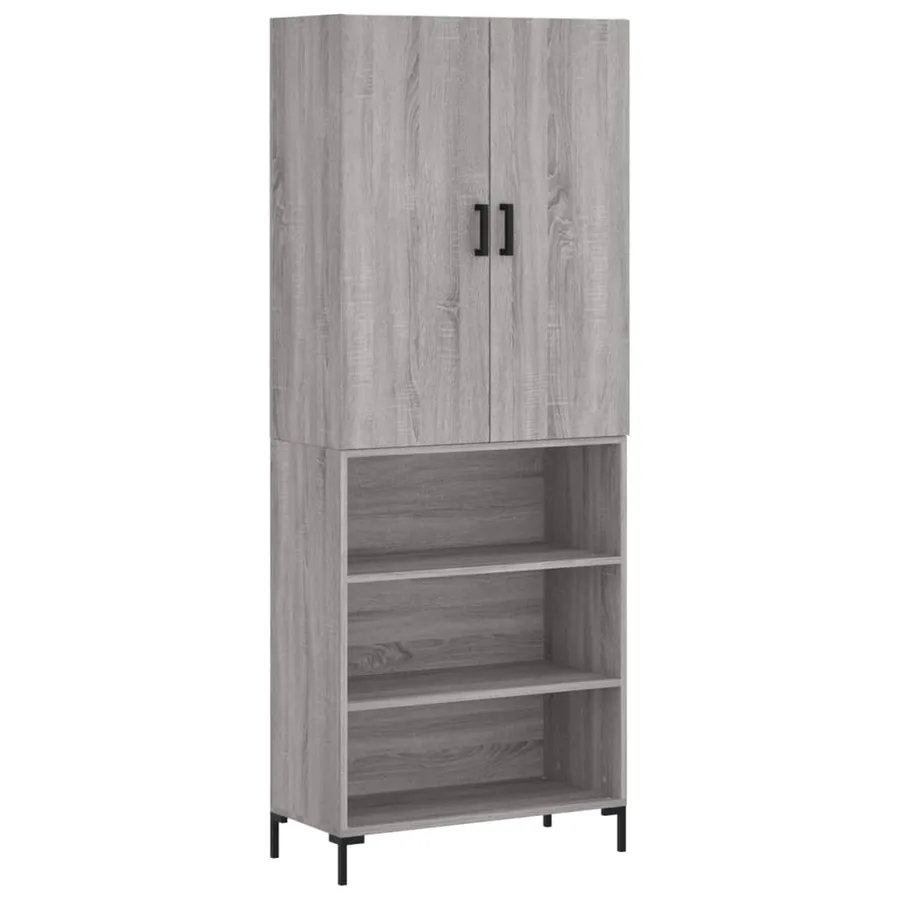 Buffet haut Sonoma gris 69,5x34x180 cm Bois d'ingénierie - 2