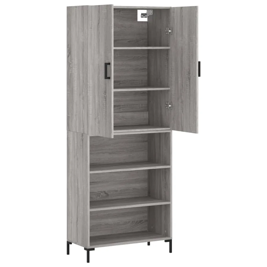 Buffet haut Sonoma gris 69,5x34x180 cm Bois d'ingénierie - 4