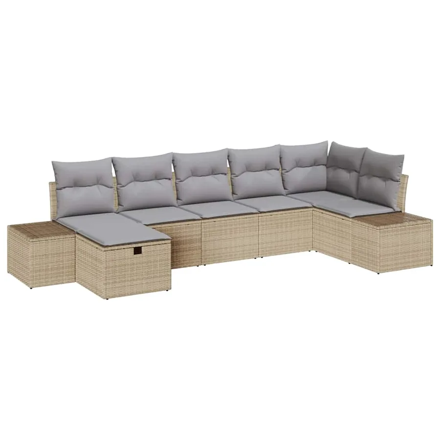 Ensemble de Canapés avec coussin 7 pcs polyrotin - 2