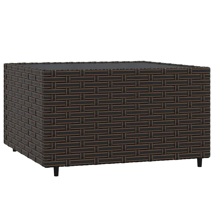 Salon de jardin 4 pcs avec coussins Marron Résine tressée - 7