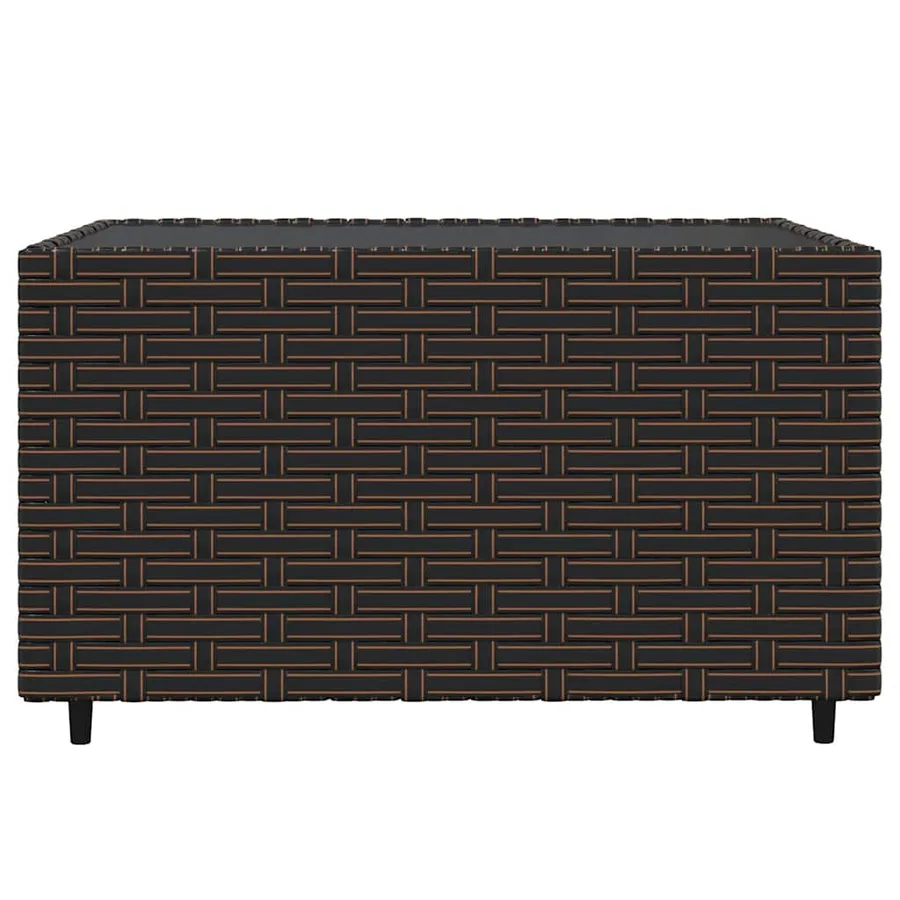 Salon de jardin 4 pcs avec coussins Marron Résine tressée - 8