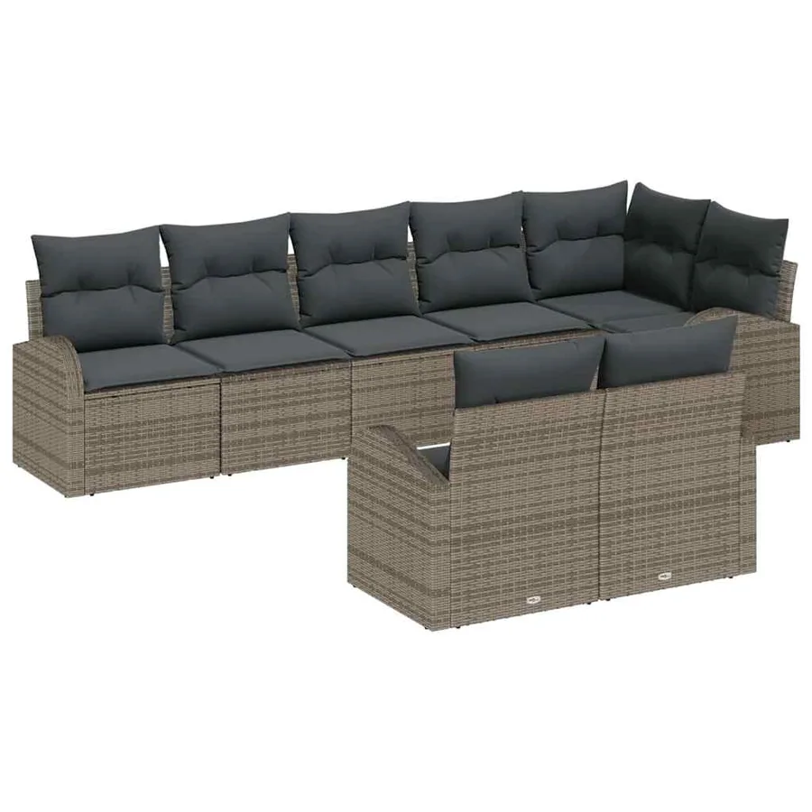 Ensemble de canapé de jardin 8 pcs polyrotin - 2