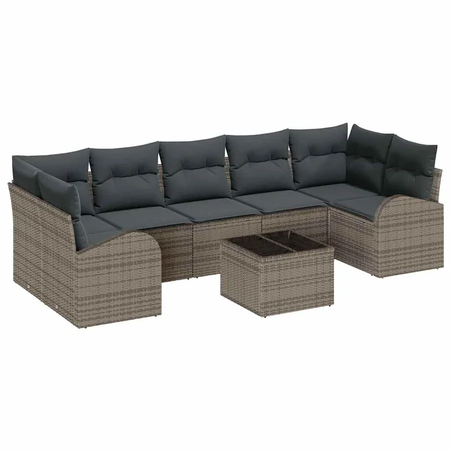 Ensemble de canapé de jardin Gris 55 x 55 x 37 cm polyrotin - 2