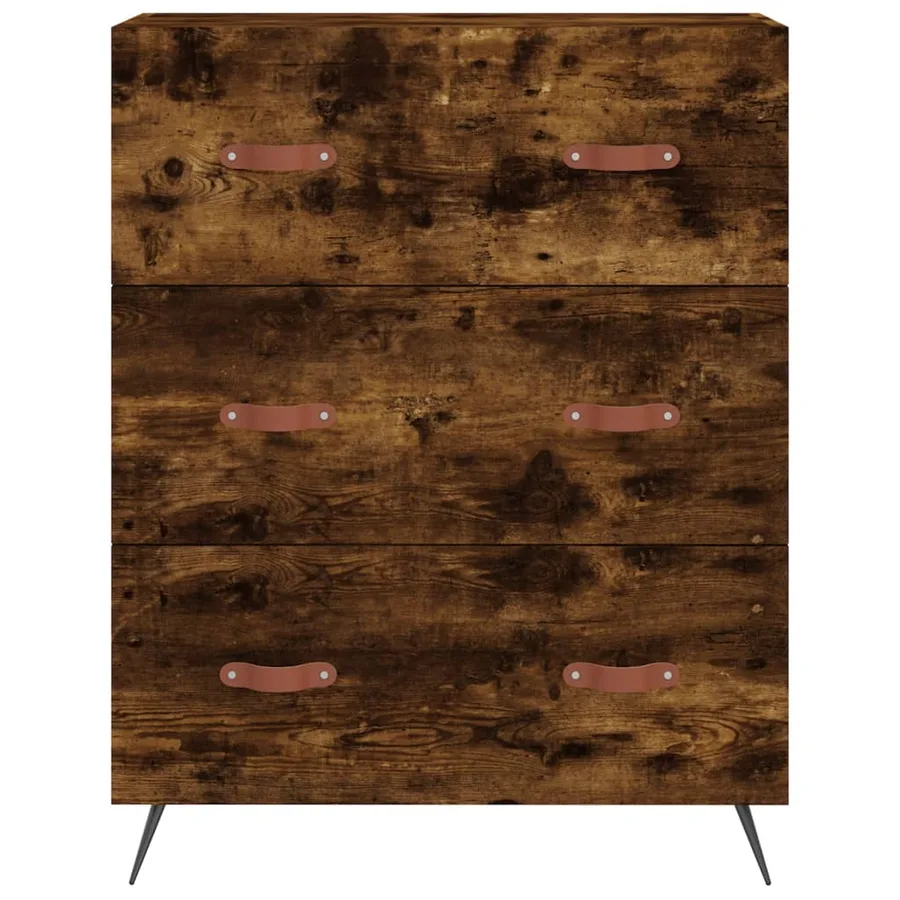 Buffet haut Chêne fumé 69,5x34x180 cm Bois d'ingénierie - 7