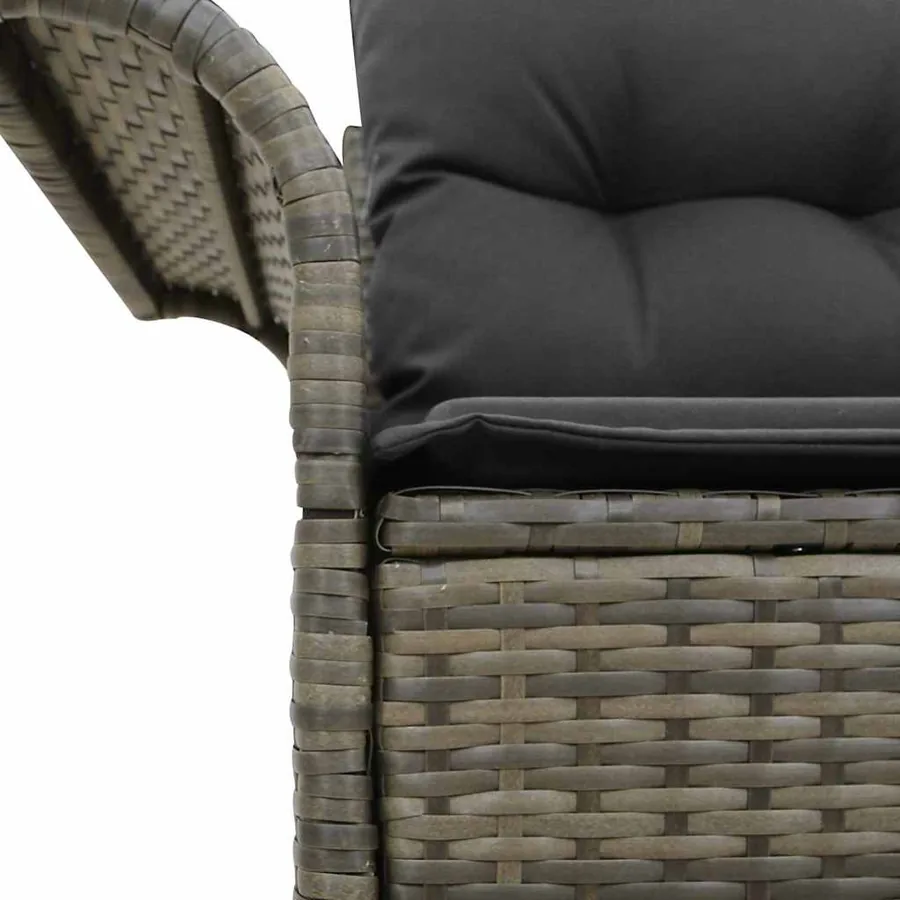 Canapé de jardin avec coussin Gris 141 x 62 x 69 cm polyrotin - 7