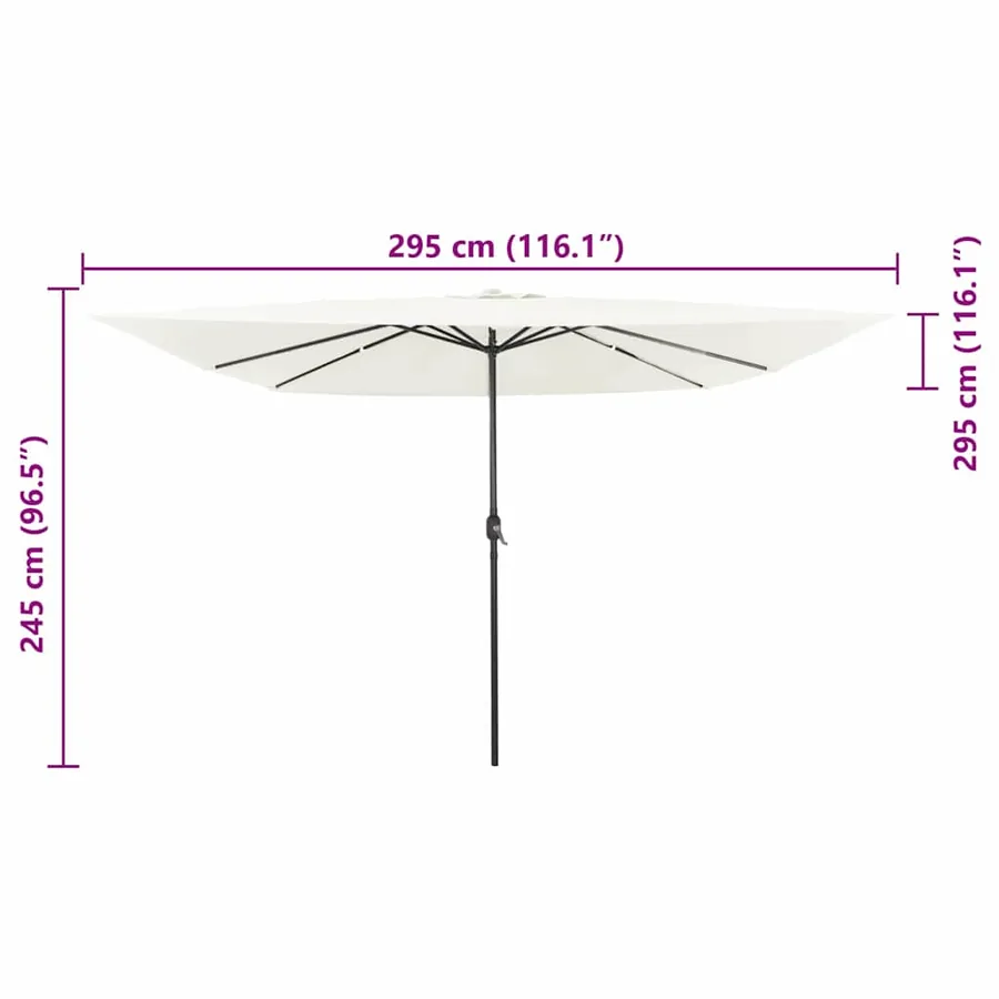 Parasol de jardin Sable 295 x 295 x 245 cm Polyester et Acier - 8