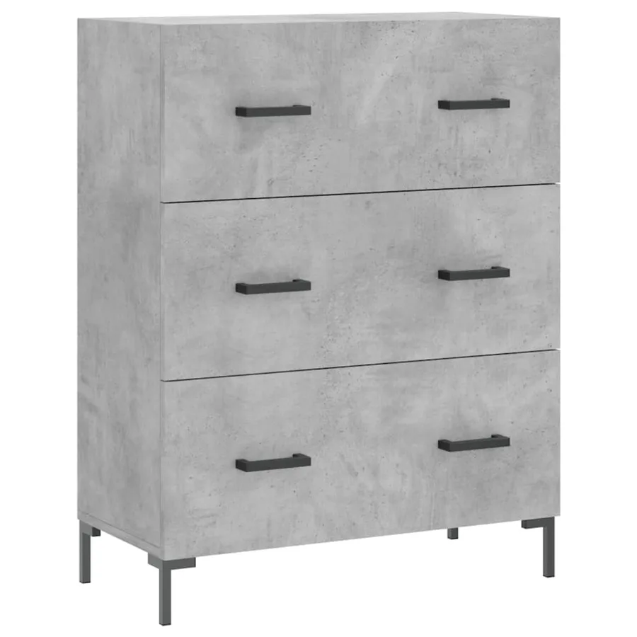 Buffet haut Gris béton 69,5x34x180 cm Bois d'ingénierie - 7