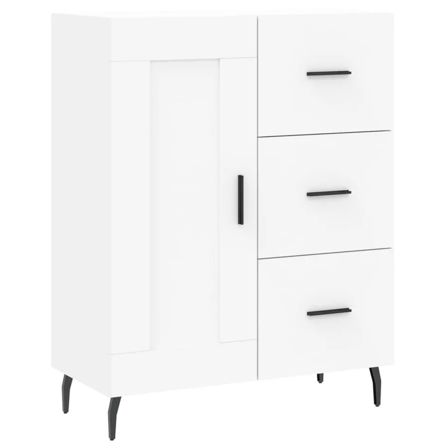 Buffet haut Blanc 69,5x34x180 cm Bois d'ingénierie - 7