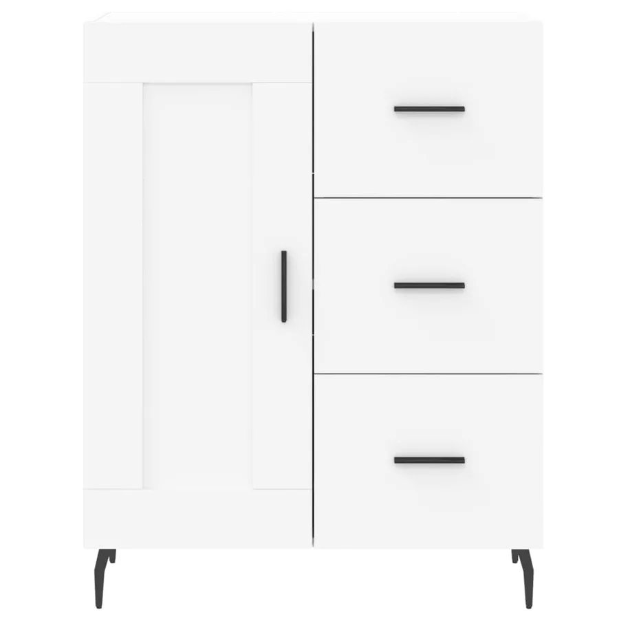 Buffet haut Blanc 69,5x34x180 cm Bois d'ingénierie - 8