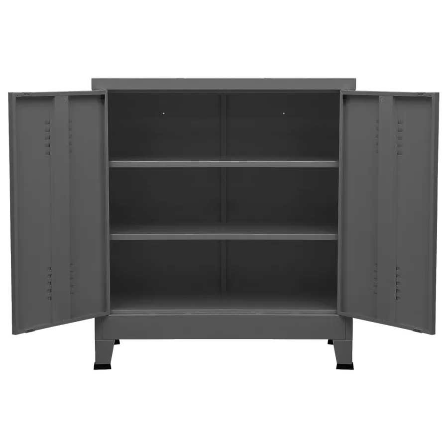 Coffre de rangement industriel Anthracite 90x40x100 cm Acier - 4