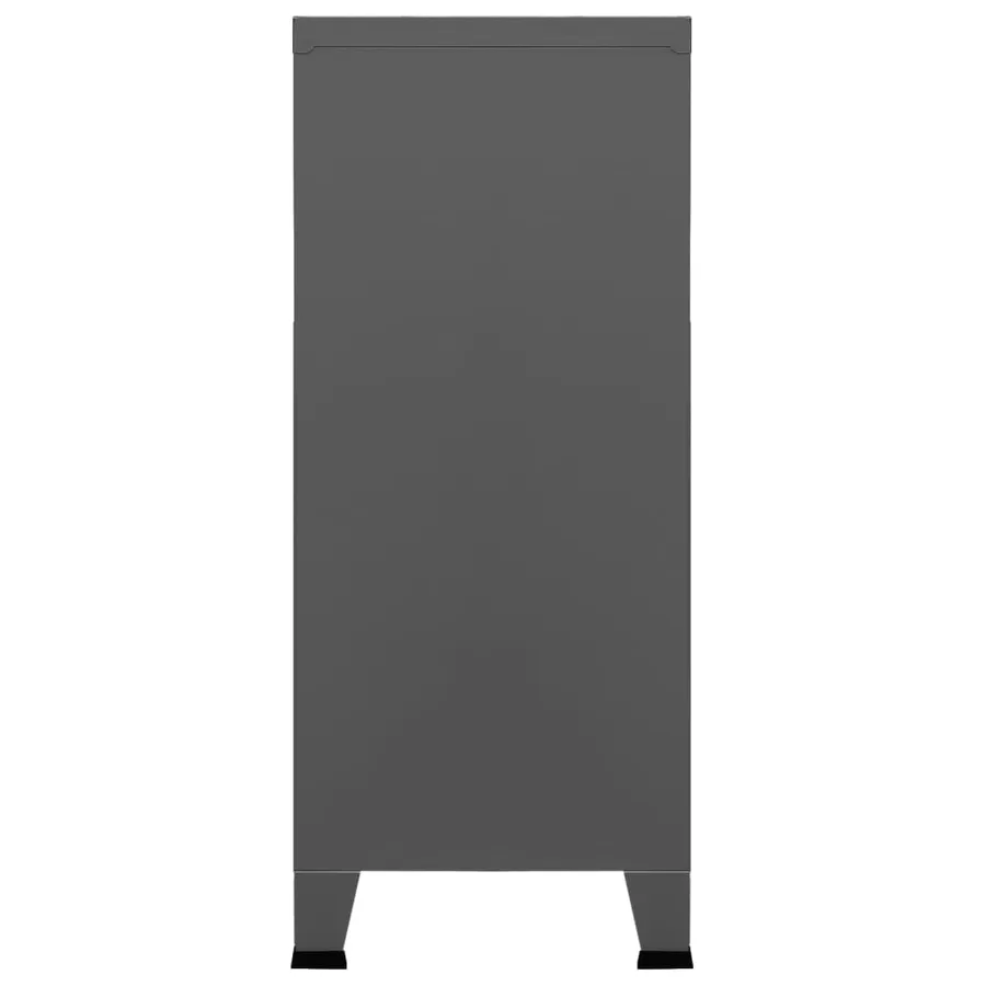 Coffre de rangement industriel Anthracite 90x40x100 cm Acier - 5