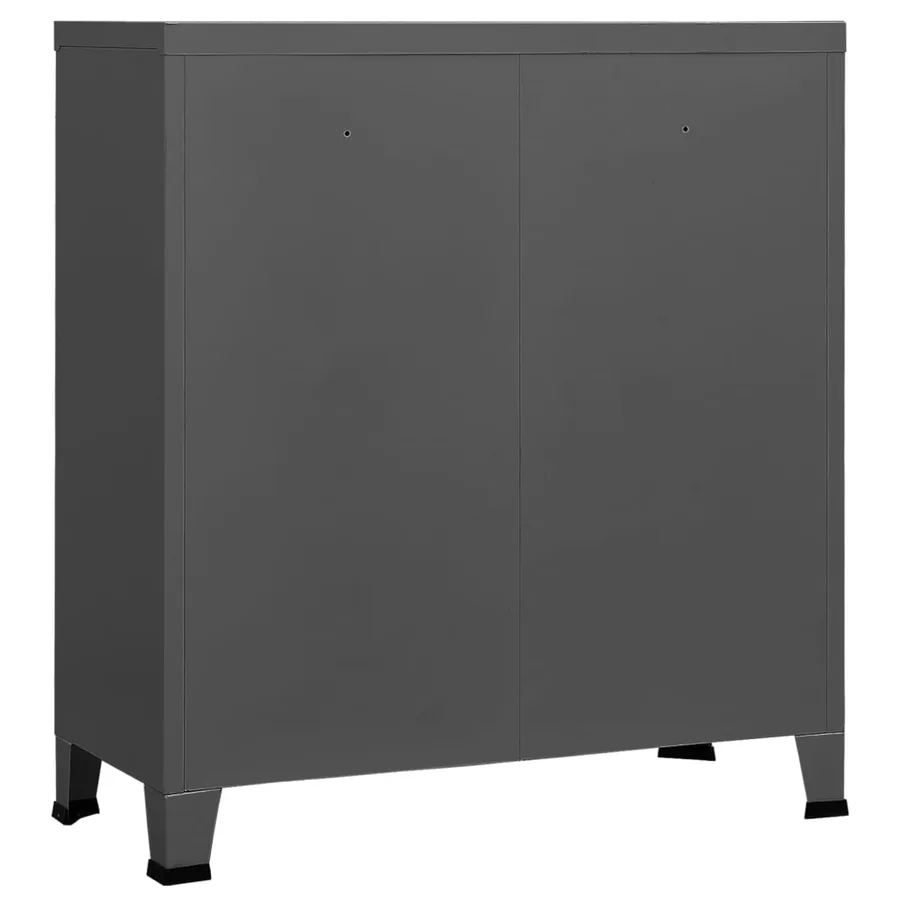 Coffre de rangement industriel Anthracite 90x40x100 cm Acier - 6