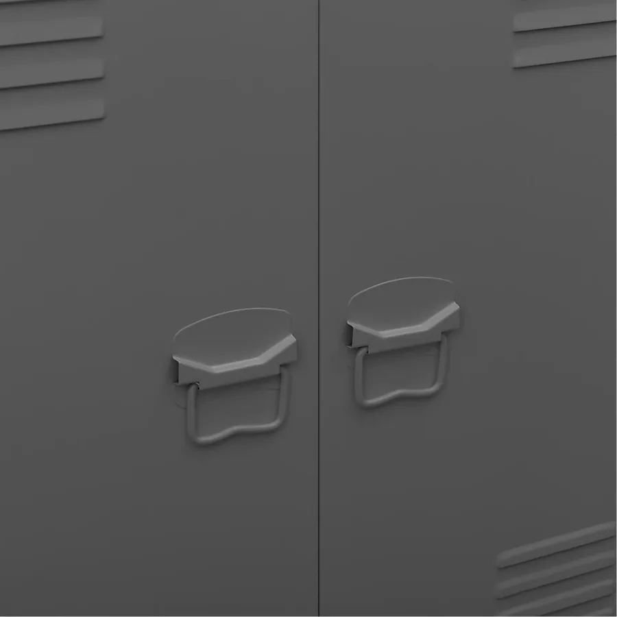 Coffre de rangement industriel Anthracite 90x40x100 cm Acier - 7