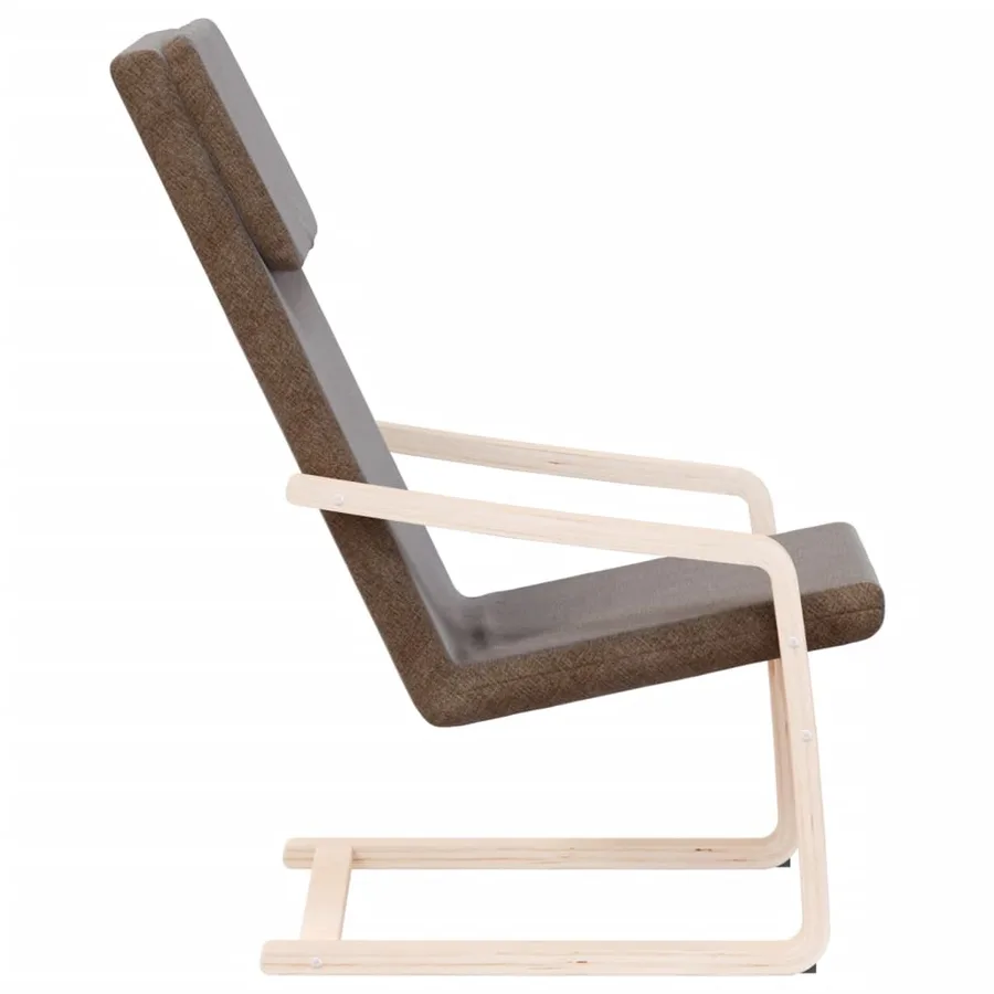 Chaise de relaxation Marron foncé Tissu - 5