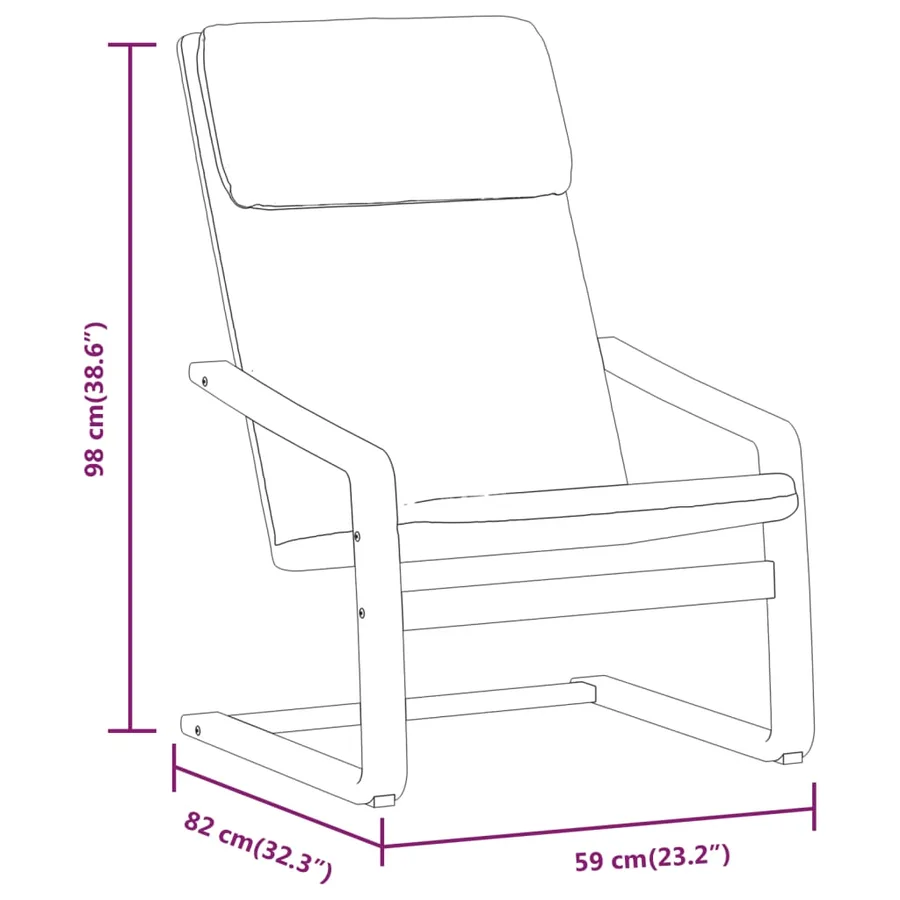 Chaise de relaxation Marron foncé Tissu - 9