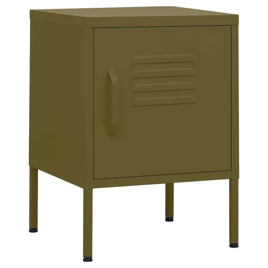 Table de chevet Vert olive 35x35x51 cm Acier - 2