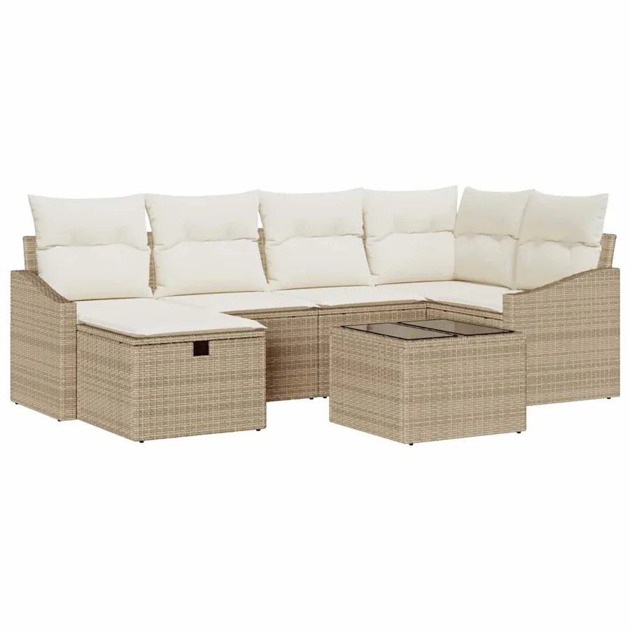 Ensemble de Canapés avec coussin 6 pcs polyrotin - 2