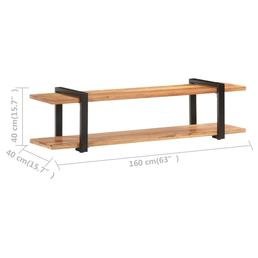 Meuble TV 160x40x40 cm Bois d'acacia massif - 5