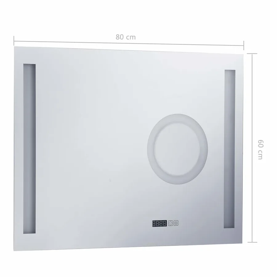 Miroir mural à LED de salle de bain et capteur tactile 80x60 cm - 8