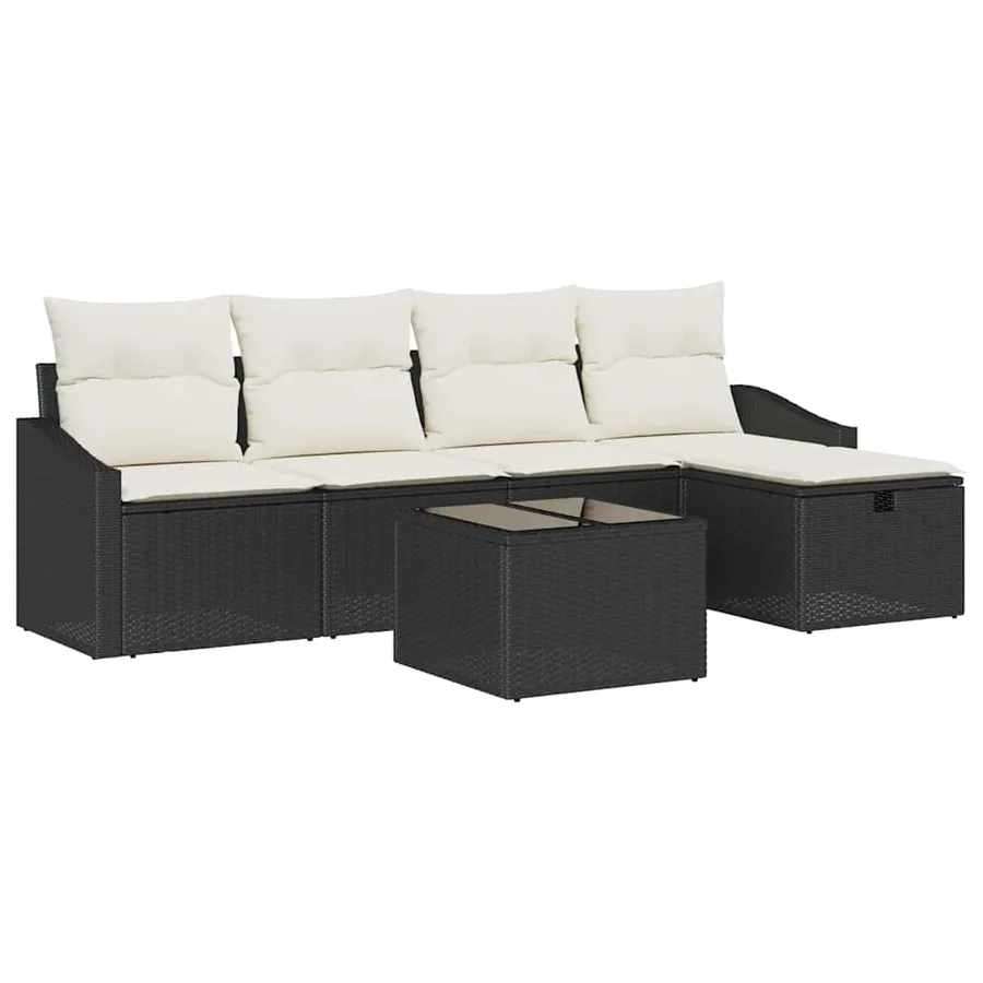 Ensemble de Canapés avec coussin 5 pcs polyrotin - 2