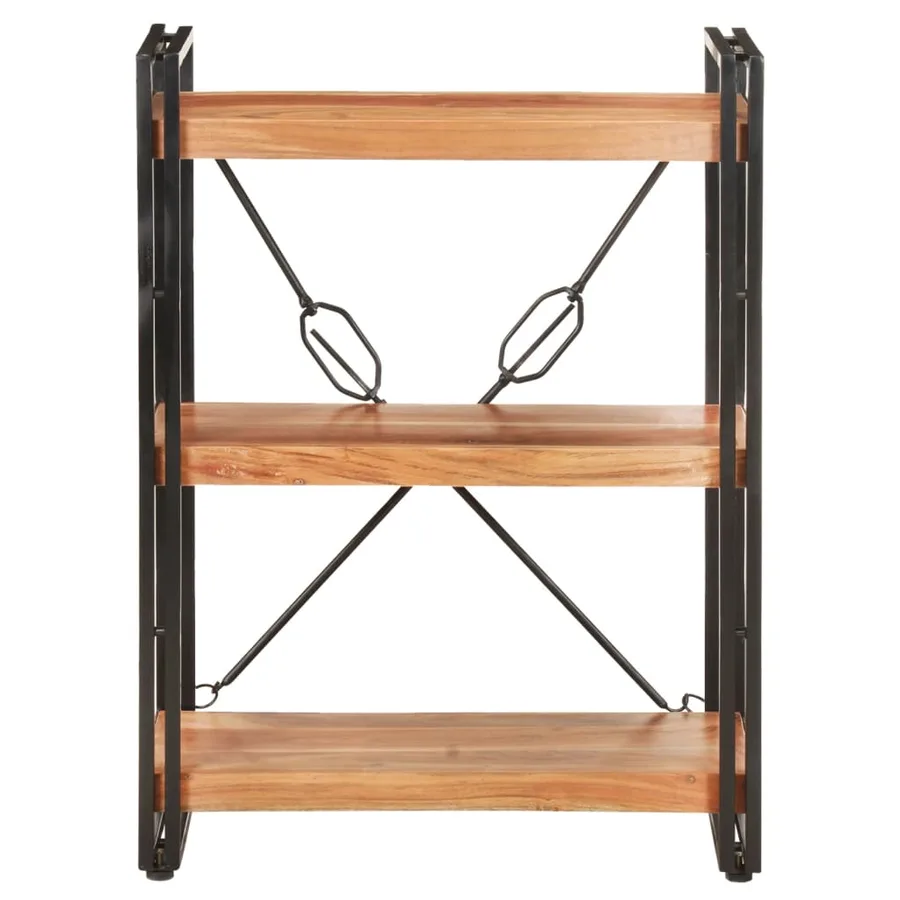 Bibliothèque à 3 niveaux 60x30x80 cm Bois d'acacia massif - 2