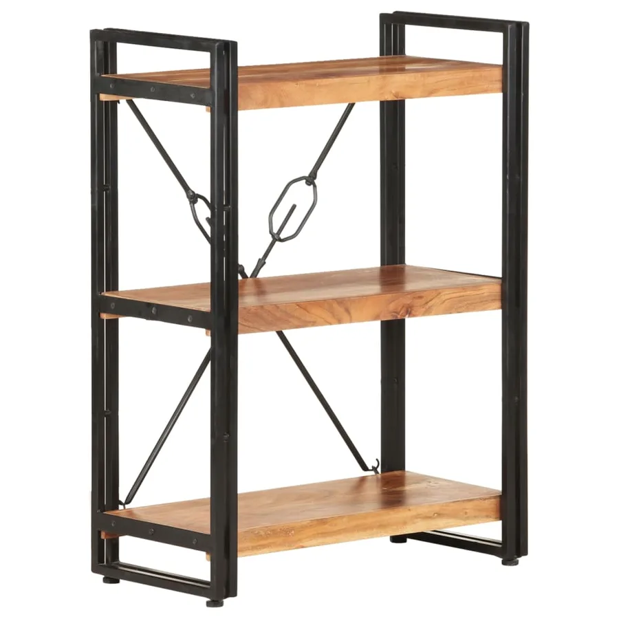 Bibliothèque à 3 niveaux 60x30x80 cm Bois d'acacia massif - 7