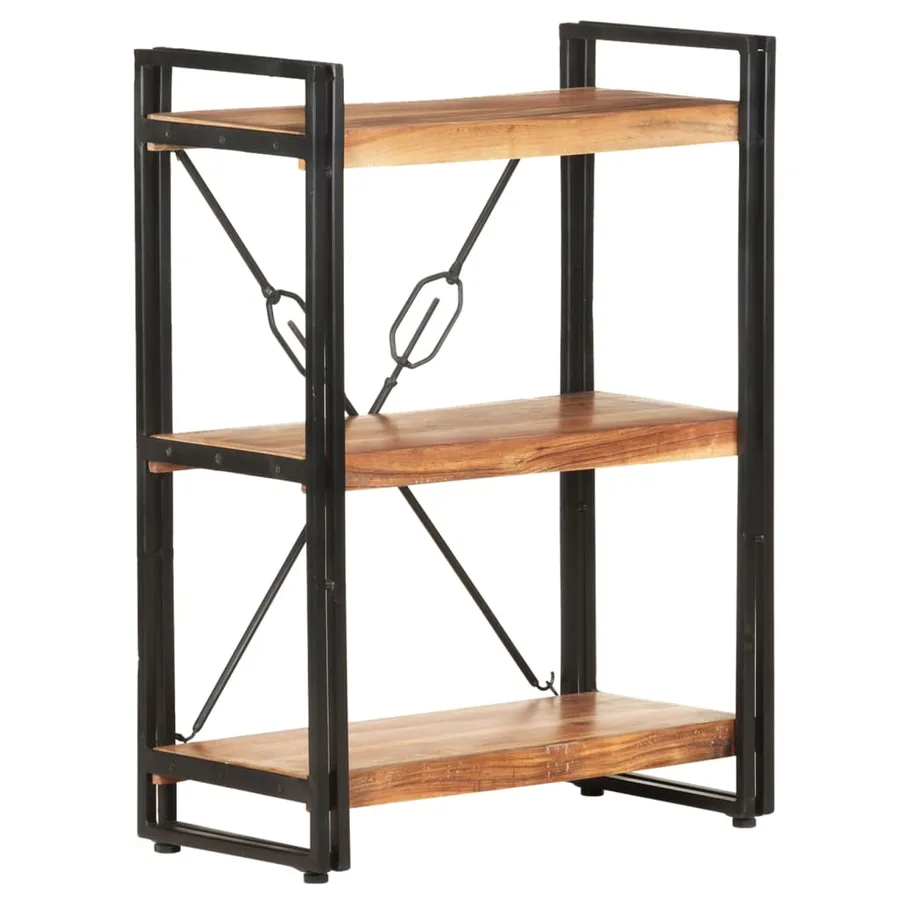 Bibliothèque à 3 niveaux 60x30x80 cm Bois d'acacia massif - 8