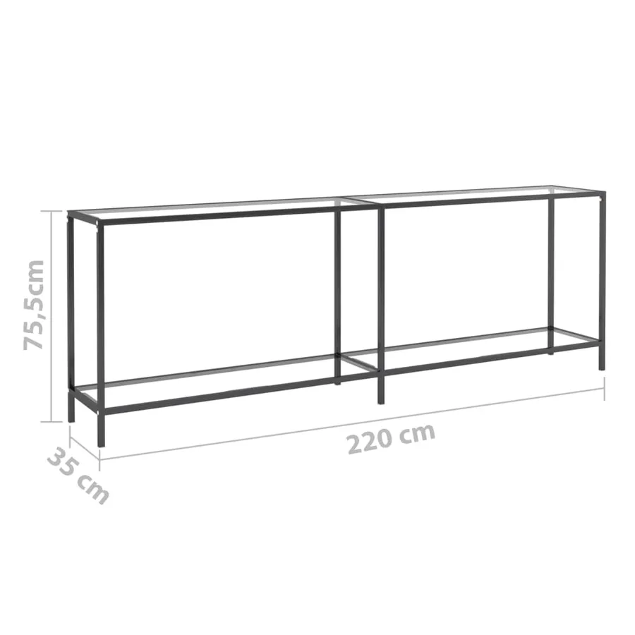 Table console Transparent 220x35x75,5 cm Verre trempé - 7