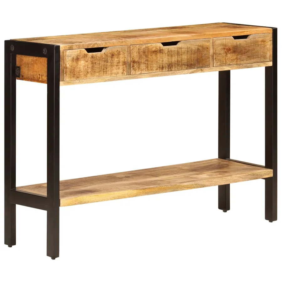 Buffet avec 3 tiroirs 110x35x75 cm Bois de manguier massif
